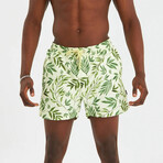 Leaf Pattern Men's Swimsuit // Green (XL)