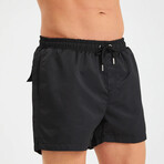 Solid Men's Swimsuit // Black (2XL)