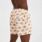 Palm Pattern Men's Swimsuit // Tan, Brown (M)