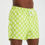 Shell Pattern Men's Swimsuit // Green, White (M)