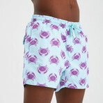 Crab Pattern Men's Swimsuit // Purple, Blue (M)