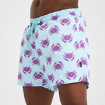 Crab Pattern Men's Swimsuit // Purple, Blue (2XL)