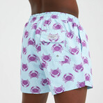 Crab Pattern Men's Swimsuit // Purple, Blue (L)