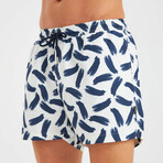 Brush Stroke Men's Swimsuit // Blue, White (M)