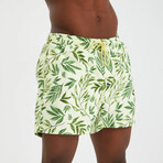 Leaf Pattern Men's Swimsuit // Green (M)