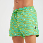 Crocodile Pattern Men's Swimsuit // Green (S)