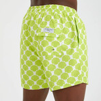 Shell Pattern Men's Swimsuit // Green, White (M)