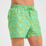 Crocodile Pattern Men's Swimsuit // Green (L)