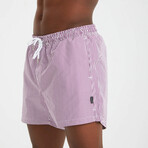 Striped Men's Swimsuit // Lilac, Purple (L)