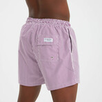 Striped Men's Swimsuit // Lilac, Purple (L)