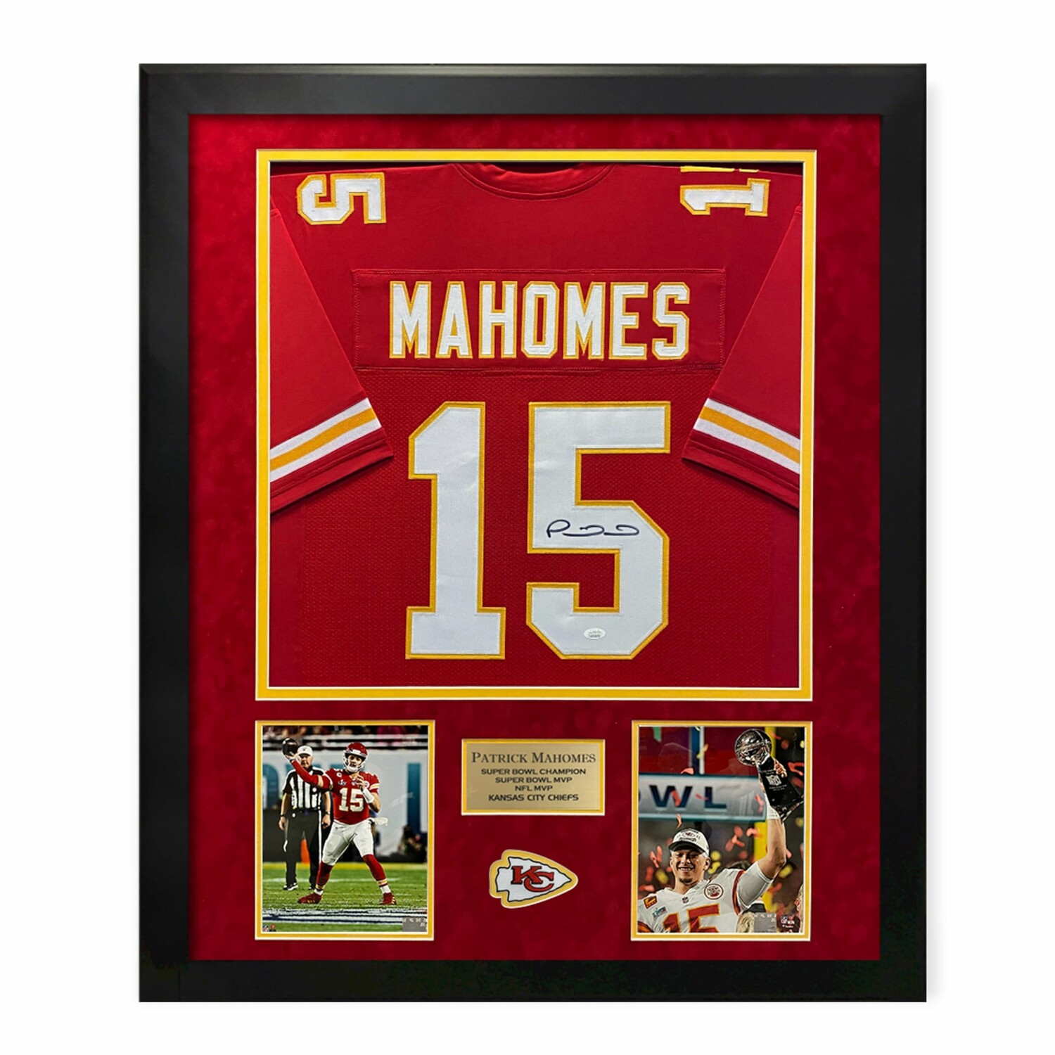 Patrick Mahomes Autographed Framed Red Chiefs Jersey