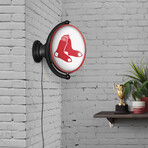 Boston Red Sox // Oval Rotating Lighted Wall Sign (Oval White)