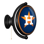 Houston Astros // Oval Rotating Lighted Wall Sign (Oval Dark Blue)