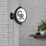 Colorado Rockies // Oval Rotating Lighted Wall Sign (Oval White)