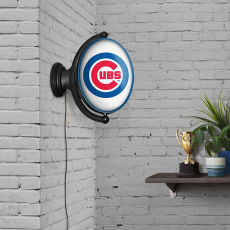 Chicago Cubs // Oval Rotating Lighted Wall Sign (Oval White)