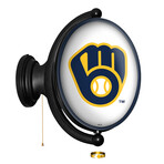 Milwaukee Brewers // Oval Rotating Lighted Wall Sign (Oval White)
