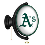 Oakland Athletics // Oval Rotating Lighted Wall Sign (Oval White)