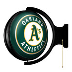 Oakland Athletics // Round Rotating Lighted Wall Sign (Original)