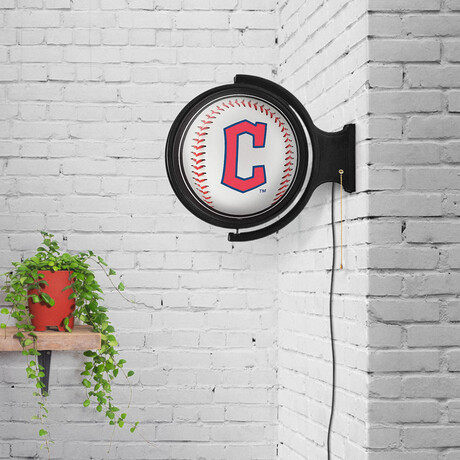 Cleveland Guardians // Round Rotating Lighted Wall Sign (Original)