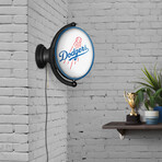Los Angeles Dodgers // Oval Rotating Lighted Wall Sign (Oval White)