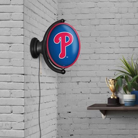 Philadelphia Phillies // Oval Rotating Lighted Wall Sign (Oval Blue)