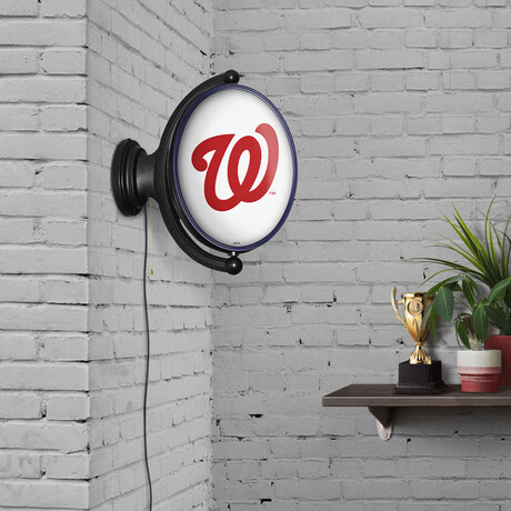 Washington Nationals // Oval Rotating Lighted Wall Sign (Oval White)