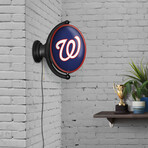 Washington Nationals // Oval Rotating Lighted Wall Sign (Oval White)