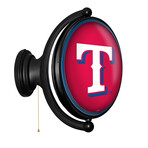 Texas Rangers // Oval Rotating Lighted Wall Sign (Oval White)
