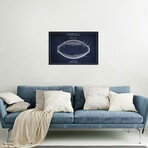 Football // Navy Blue Patent Blueprint Print // Aged Pixel