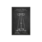 Tesla Apparatus Energy // Charcoal Patent Blueprint Print // Aged Pixel