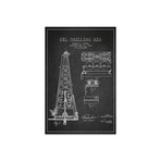 Oil Rig // Charcoal Patent Blueprint Print // Aged Pixel