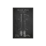 Hockey Stick // Charcoal Patent Blueprint Print // Aged Pixel