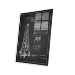 Oil Rig // Charcoal Patent Blueprint Print // Aged Pixel