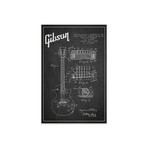 Gibson Guitar // Charcoal Patent Blueprint Print // Aged Pixel