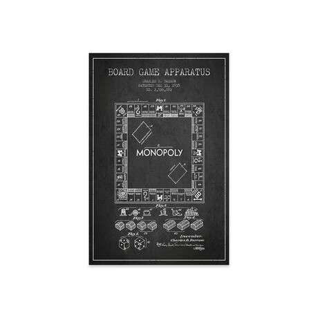 Monopoly // Charcoal Patent Blueprint Print // Aged Pixel