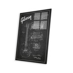 Gibson Guitar // Charcoal Patent Blueprint Print // Aged Pixel