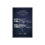 Winchester Rifle // Navy Blue Patent Blueprint Print // Aged Pixel