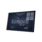 Flying Machine // Navy Blue Patent Blueprint Print // Aged Pixel