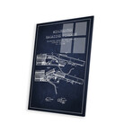 Winchester Rifle // Navy Blue Patent Blueprint Print // Aged Pixel