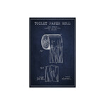 Toilet Paper // Navy Blue Patent Blueprint Print // Aged Pixel