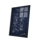 Microscope // Navy Blue Patent Blueprint Print // Aged Pixel