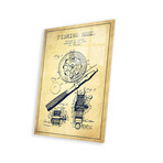 Fishing Reel Vintage // Patent Blueprint Print // Aged Pixel