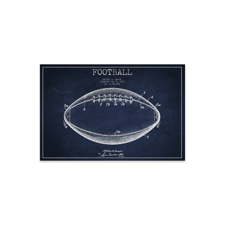 Football // Navy Blue Patent Blueprint Print // Aged Pixel - Acrylic ...