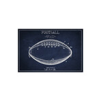 Football // Navy Blue Patent Blueprint Print // Aged Pixel