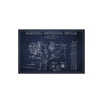 Tattoo Device // Navy Blue Patent Blueprint Print // Aged Pixel