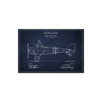 Airplane // Navy Blue Patent Blueprint Print // Aged Pixel