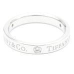 Tiffany & Co. Platinum Flat Ring With Diamond // Ring Size: 5 // Store Display