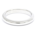 Tiffany & Co. Platinum Classic Milgrain Ring // Ring Size: 5 // Store Display