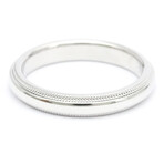 Tiffany & Co. Platinum Classic Milgrain Ring // Ring Size: 5 // Store Display