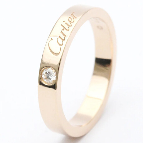 Cartier 18k Rose Gold Engraved Ring Diamond // Ring Size: 4.75 // Store Display